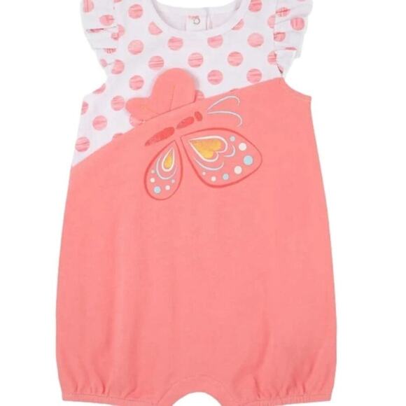 Baby Kids Headquarters Girl's Butterfly 3 Piece Romper Short Set 6 Month NWT - Picture 4 of 8